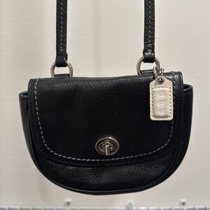 Coach Black Leather Mini Crossbody Bag
